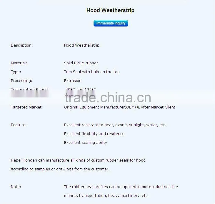 different types of Car Weather Strips/Rubber Seals/Door Seals/Trim Seals