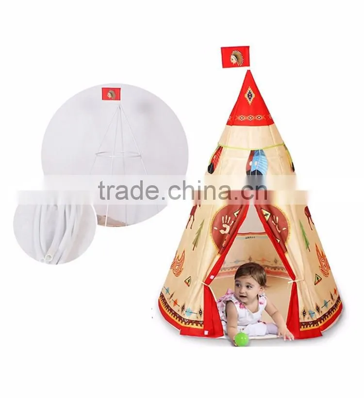 Indian Story Kids Tent Mosquito Kids House Play Princess Children Teepee Tent