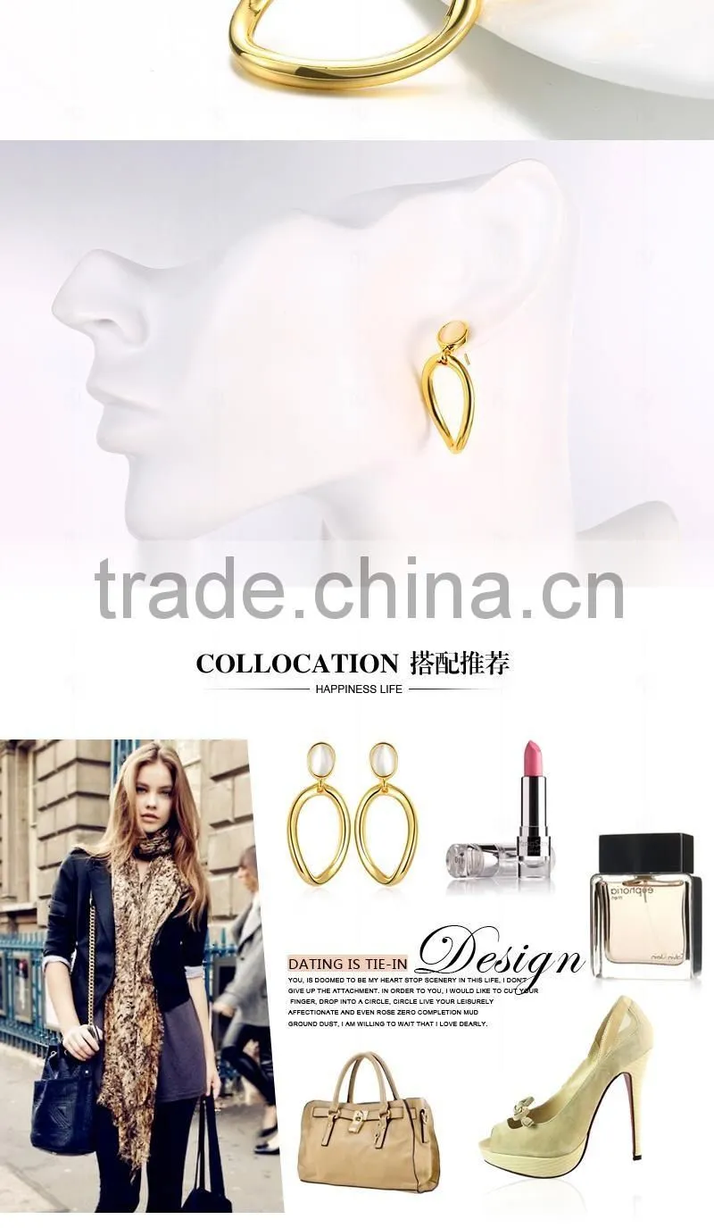 Wholesale favtory 18K gold silver plated hoop ring earring women fashoin earring