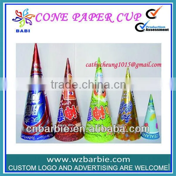 Aluminum Foil Icecream Snow Packing Cone Sleeves