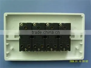 4 Gang BS wall switch, 10Amp, Double pole