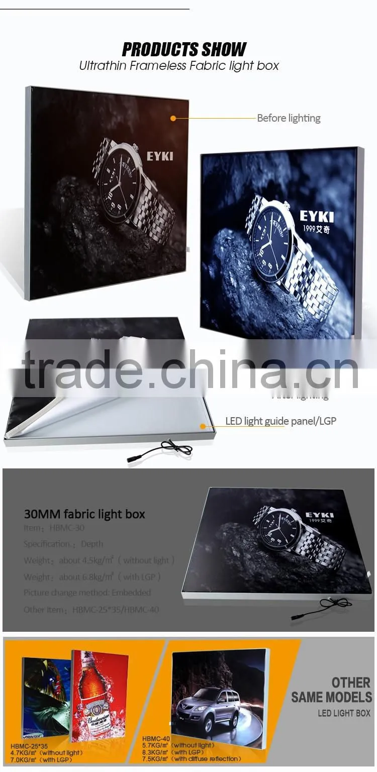 Fashion Slim LED Light Guide Panel Backlit Advertising Light Box