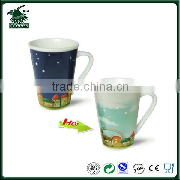 Promotional Mugs Hot Water Color Changing Mug Heat Sensitive Color Changing mugs 300ml Ceramic Mug