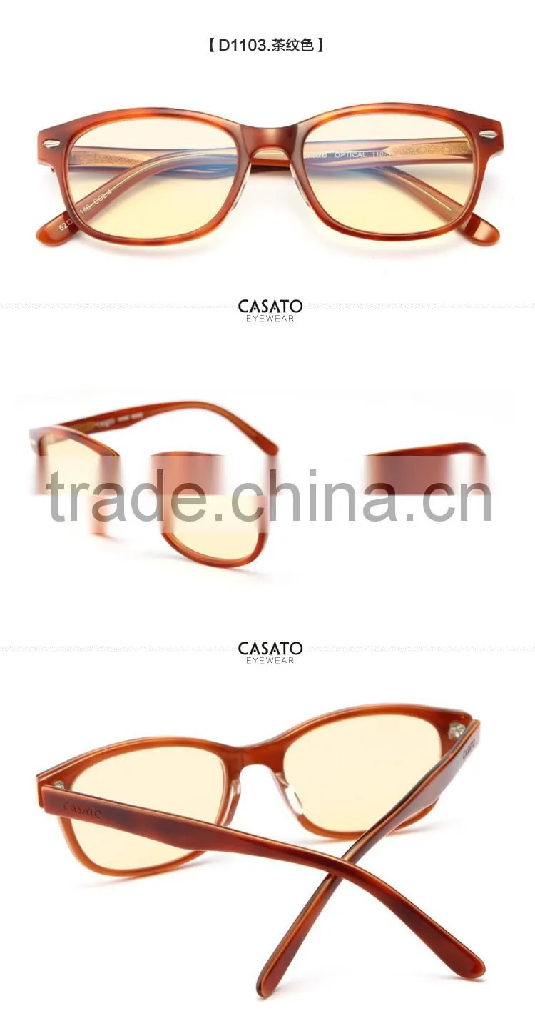 High quality new fashion Unisex Anti Blue Computer Glasses D1103 Acetate Glasses