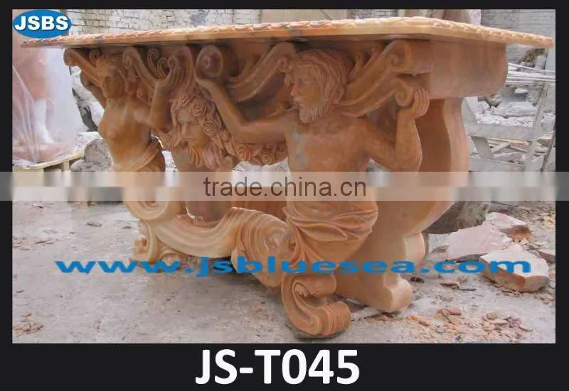 New design of red marble human statue table