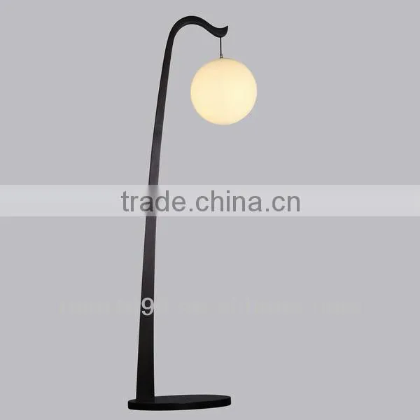 contemporary wood craft lamp in arc-shaped