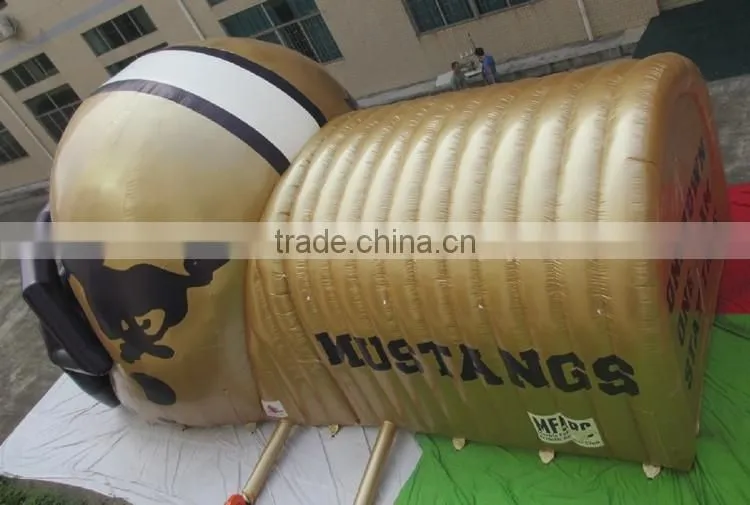 2016 Giant custom golden Inflatable football entrance helmet tunnel