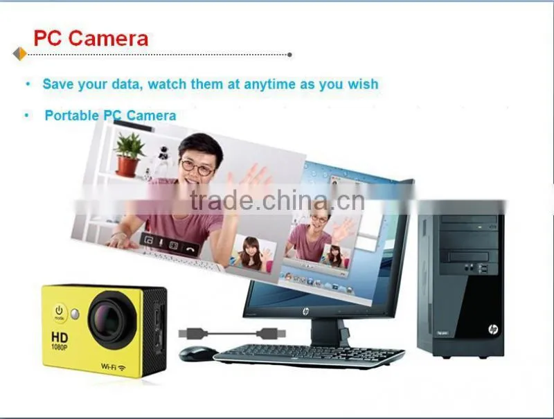 hot sales 2016! Waterproof 1080P Full HD Mini DV with WIFI Sports Camera 12MP , Waterproof DV-19