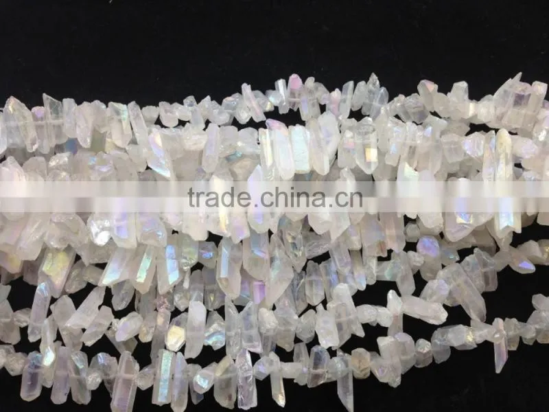 High quality natural citrine color quartz crystal point pendant beads AB quartz