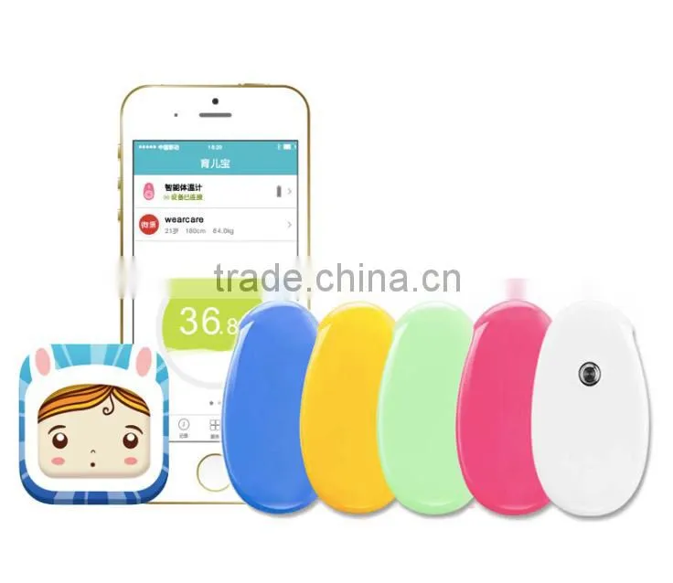 Wearable electronic baby temperature detector bluetooth 4.0 wireless thermometer