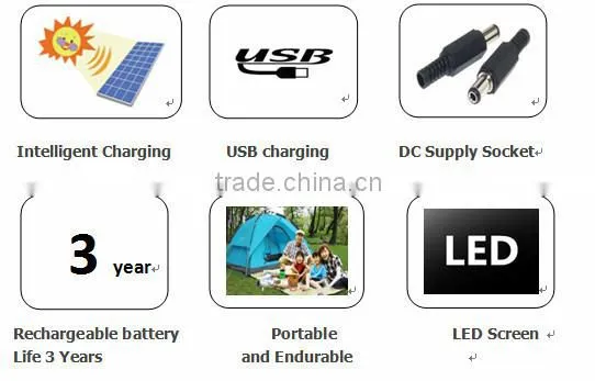 dc solar system 12v30W usb battery dc rca socket Portable power supply