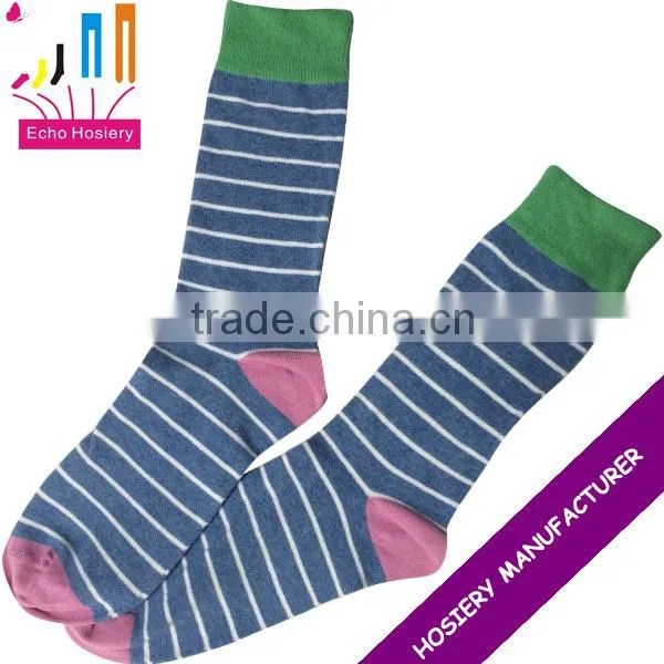 Neon Nice Strips Blue Crew Socks