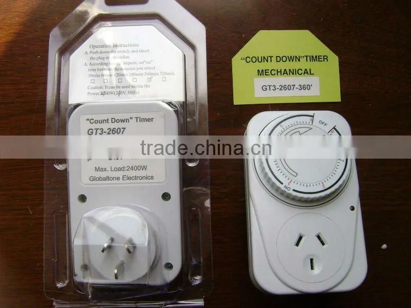 GT3-2607 Australian style count-down timer switch 30', 60', 120', 6Hs, 12Hs