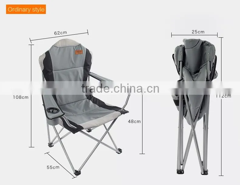 Tianye Outdoor Padded Folding Armchair Camping Beach Chair with Cup Holder