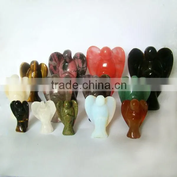 2inches Semi Precious Stone Opal Angel Statue