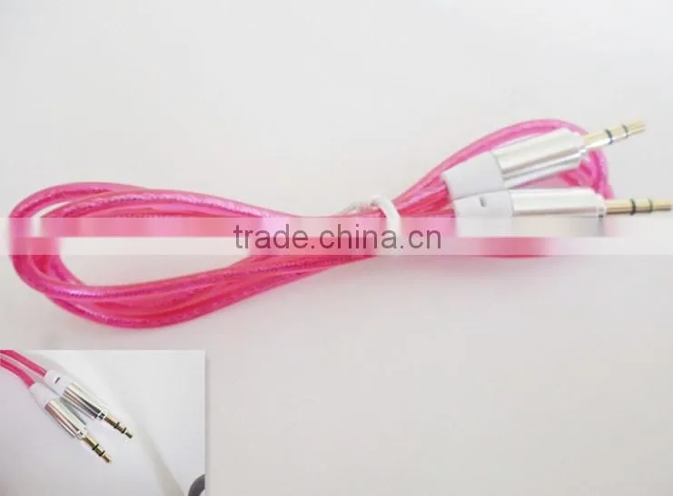 DC3.5 transparent colorful Audio&Video cable with aluminum foil /5 colors