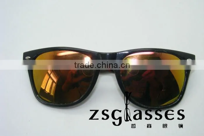 Fashion cheap promotion sunglasses/ factory design full color mirror glasses printing logo/spectacles/transparent lens glass