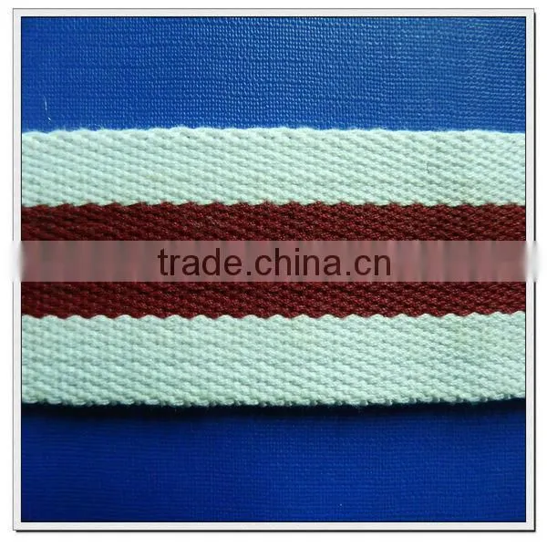 1.5 inch striped polyester cotton webbbing strap belt