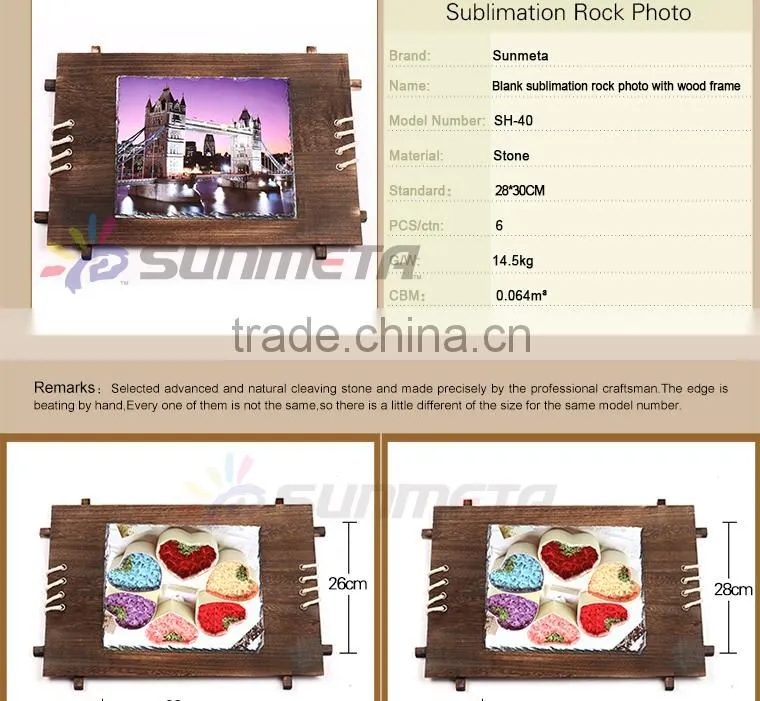 Sunmeta sublimation wooden rock photo frame wall hanging SH40