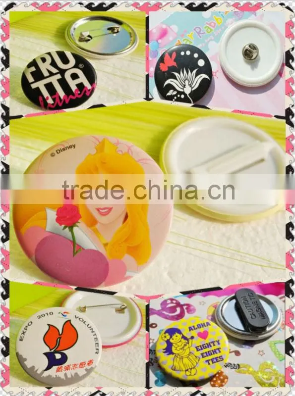 cheap tin button badge with printed logo
