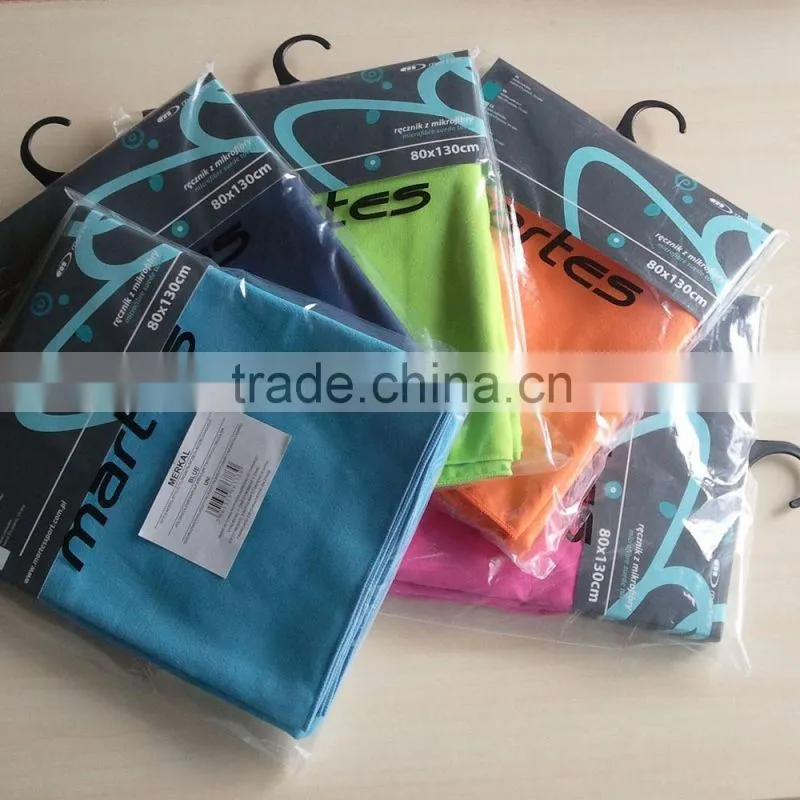 Ultra Soft suede microfiber towel sports logo with embossed private label