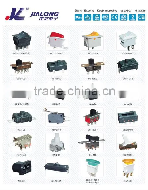 led 4pins on-off /DPDT/Double pole double throw silver contact light switch 16A 250V AC KCD4-201NC rocker switch