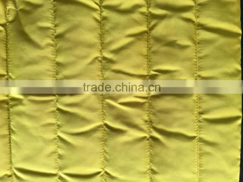polyester stripe embroidered thermal padded fabric with quilting for down coats/jacket