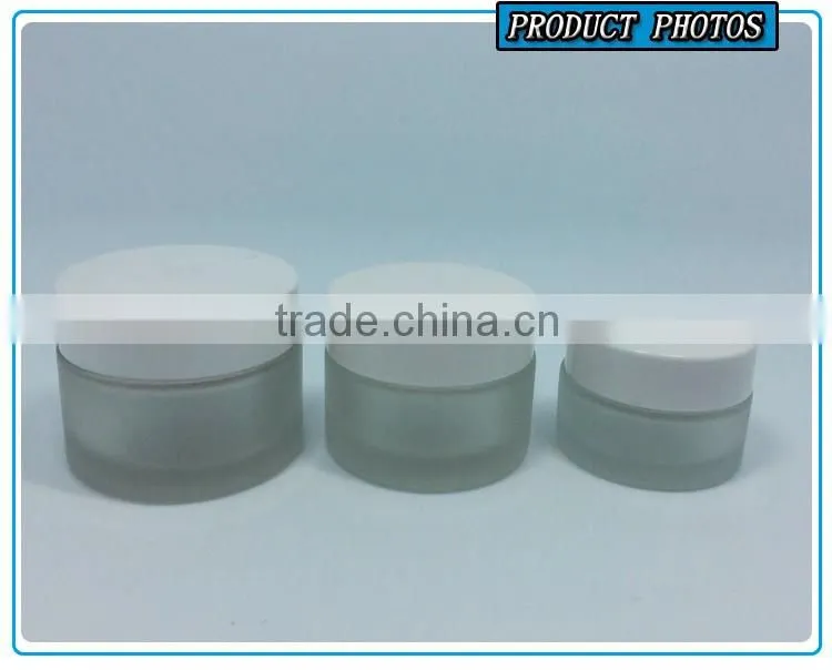Cylinder frosted glass cream jar