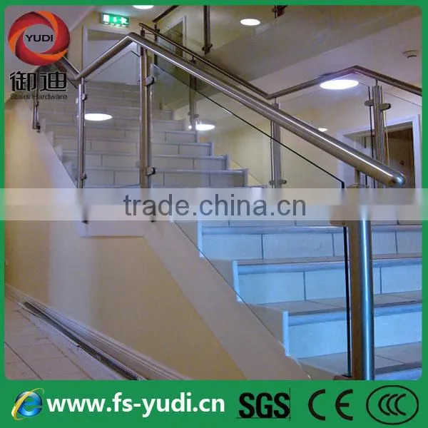 indoor glass metal wood railings for stairs