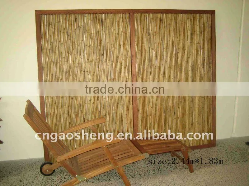 bamboo fence with wooden frame