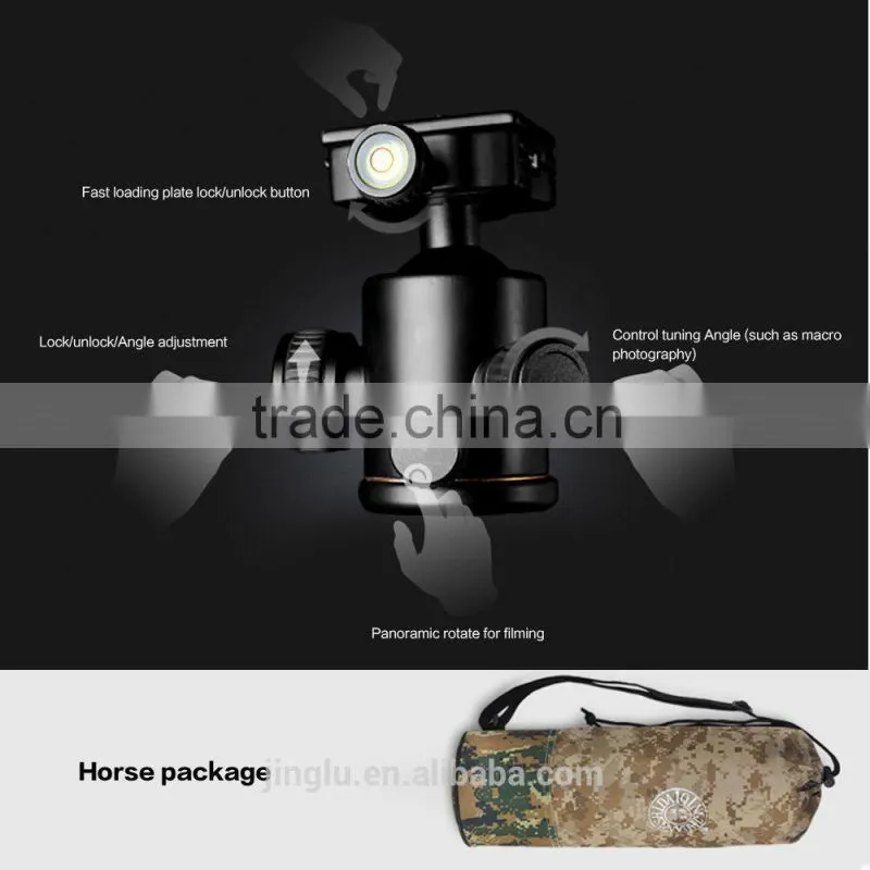 Q-666C Portable Professional Carbon Fiber Tripod &Ball Head for DSLR Camera