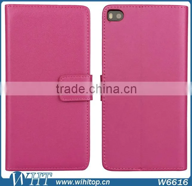 Leather Card Slot Flip Cover with Stand for Huawei Ascend P8 Case