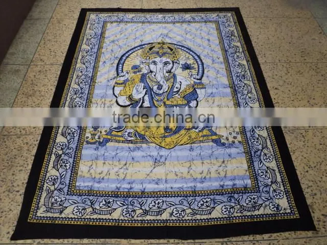 multicoloured printed ganesh tapestries new from india