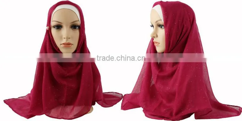 Fashion glittery muslim scarf hijab Muslim scarf
