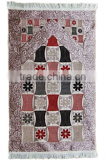 100%chenille beautiful woven high quality Muslim prayer rug