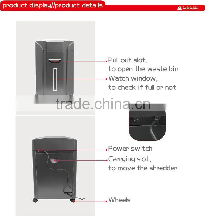 Hot perfect office mini Stationary Paper Shredder from Hopu made in China