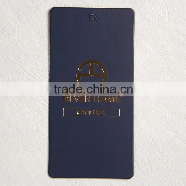 Coated art paper printting black with foil stamping hangtag for business men