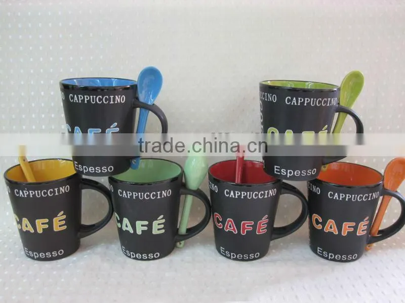 11oz custom printed ceramic mug with spoon