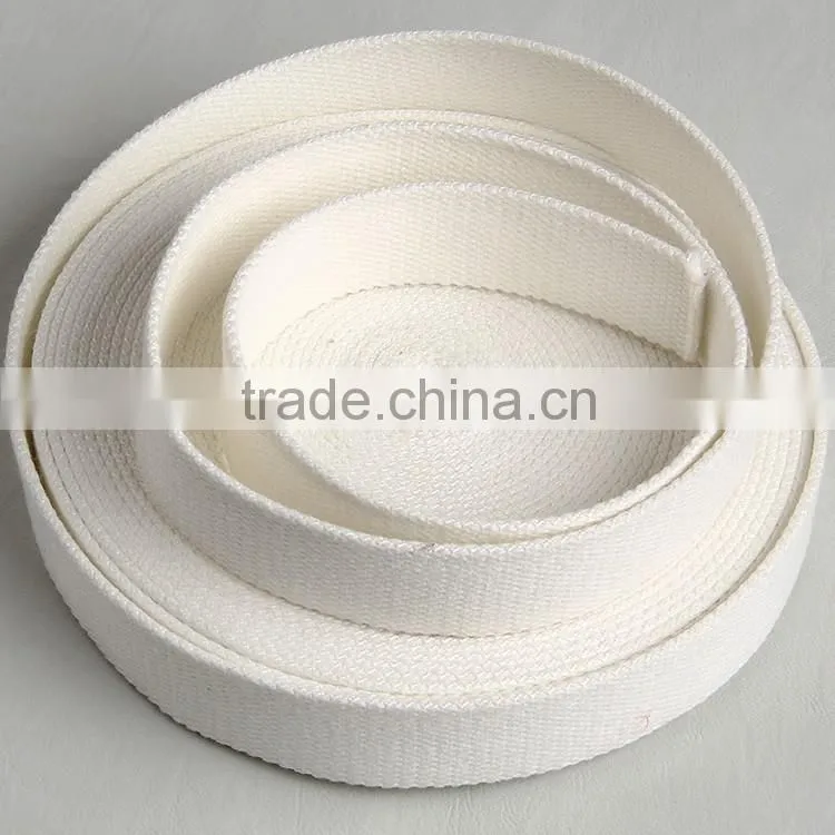 Ribbon making factory customs garment accessories band white webbing for snap -open bottom