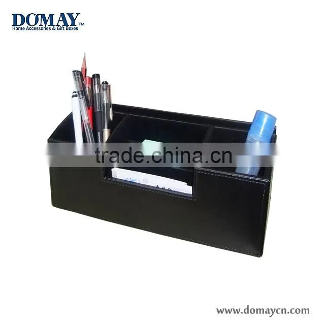 PU office holder/ desk holder in faux leather/pu leather holder/leather pen holder