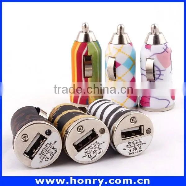 Unique Design Factory Top Quality colorful cellphone single port car charger