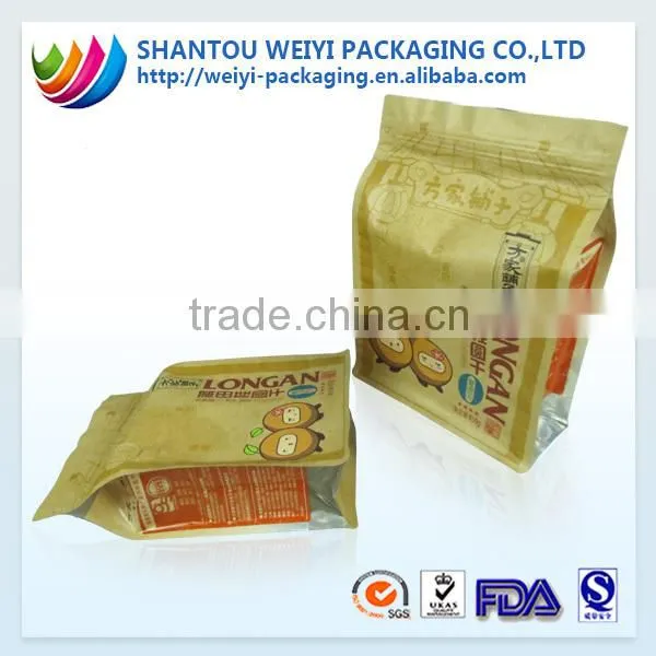 Customized flat bottom bag with zipper