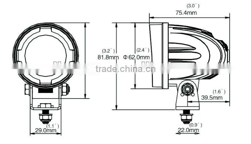 10W Cree LED Mini work lamp, motorcycle lamp
