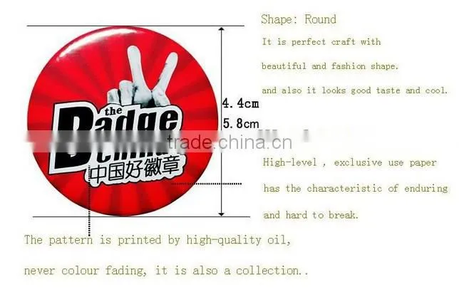 Custom Badge Manufacturer cheap tin metal pin button badge
