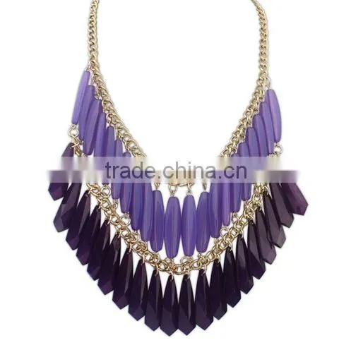 2015 hot fashion designs tassel necklace