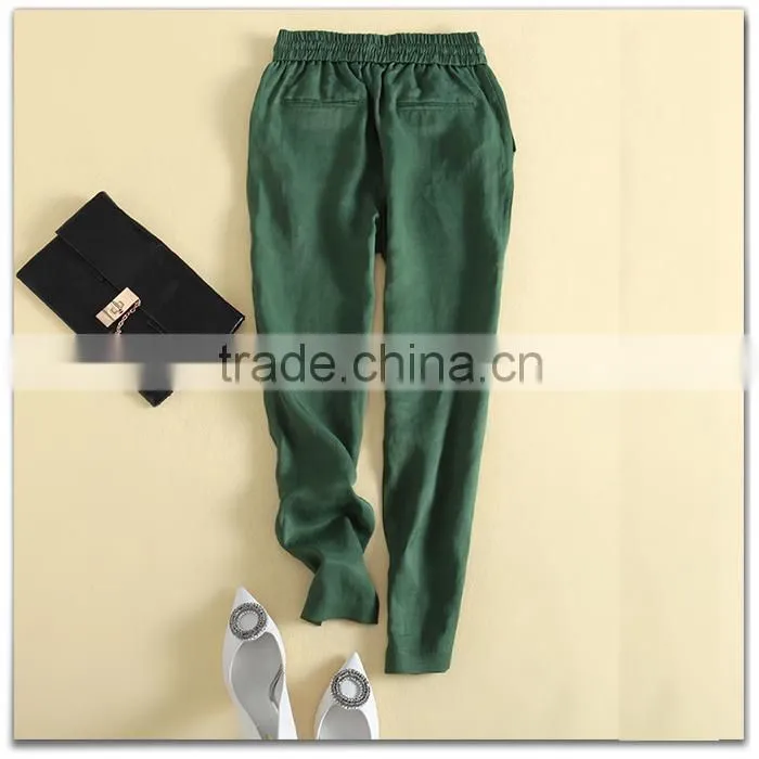 elastic draw cord comfort all-match casual trousers for ladies pants