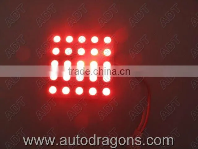Panel White 25-5050 5*5 SMD LED Car Interior Dome Reading Light Bulbs Lamp