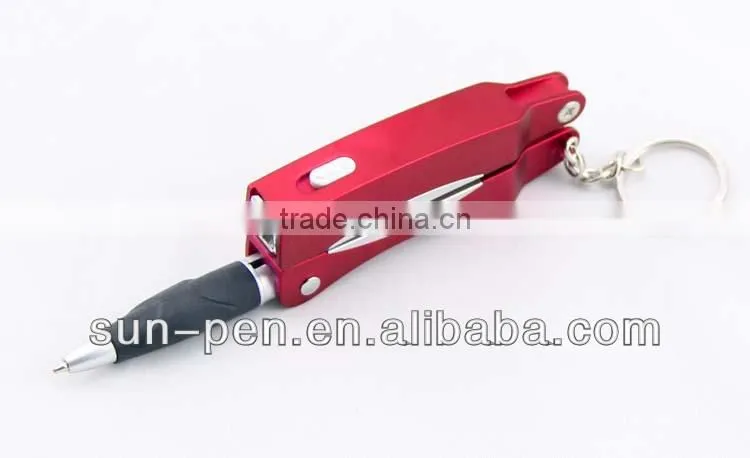folding multi-funtional pen with LED and scissors