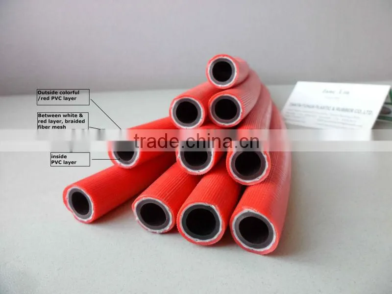 pvc welding hose , gas cutting hose,bule and red color ,high preuusre hose