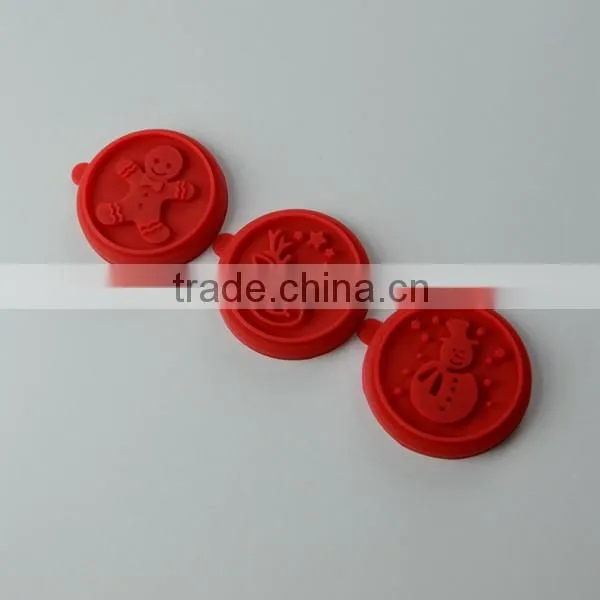 Christmas shaped silicone cookie stamp with wooden handle set